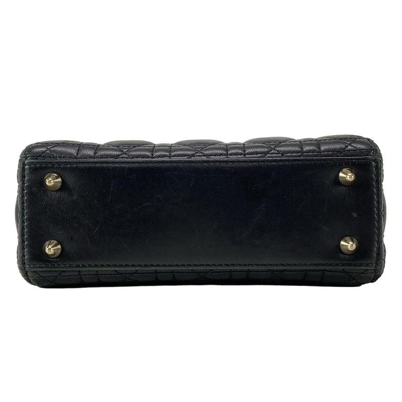 DIOR Christian Dior Handbag Lady Dior MY Abcdior Bag Small Black Lambskin