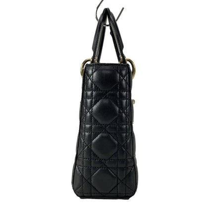 DIOR Christian Dior Handbag Lady Dior MY Abcdior Bag Small Black Lambskin