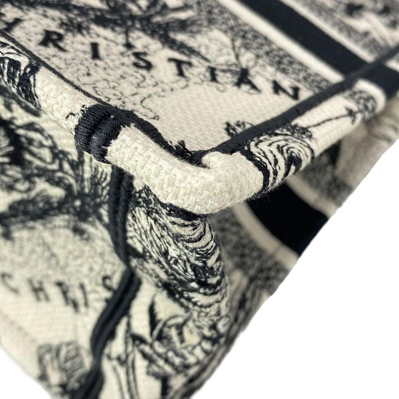 DIOR Christian Dior Tote Bag Book Tote Small Bag White And Black Dior Zodiac