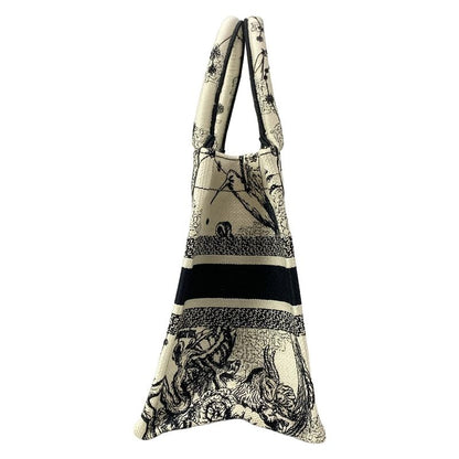 DIOR Christian Dior Tote Bag Book Tote Small Bag White And Black Dior Zodiac