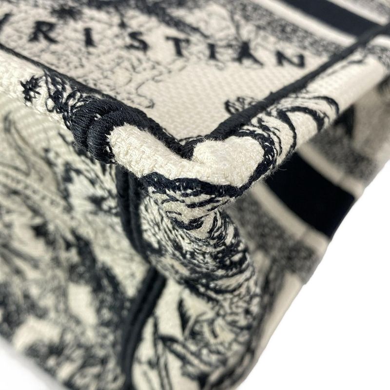 DIOR Christian Dior Tote Bag Book Tote Small Bag White And Black Dior Zodiac