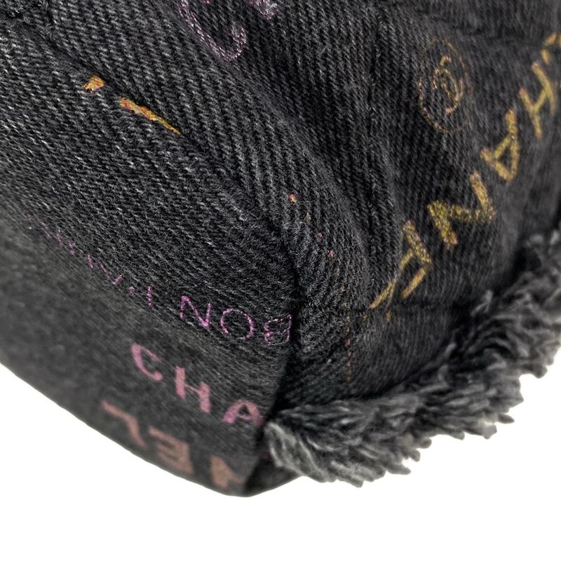 Chanel Shoulder Bag Matelasse As3091 Dark Grey X Multi Drawstring Bag Metal