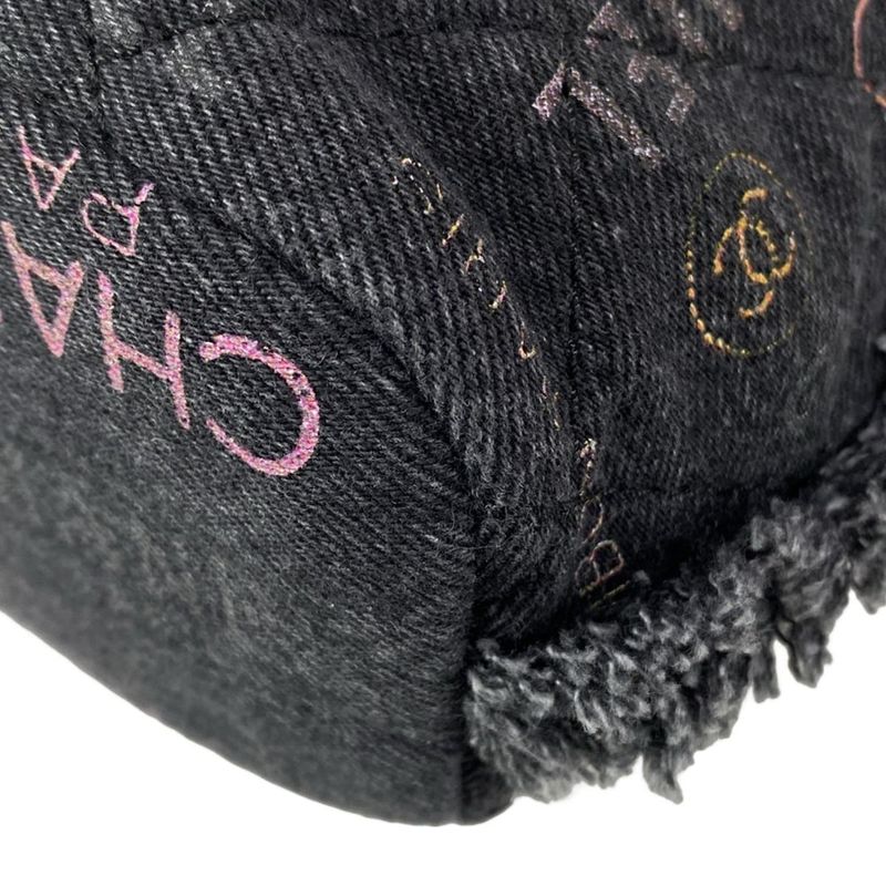 Chanel Shoulder Bag Matelasse As3091 Dark Grey X Multi Drawstring Bag Metal