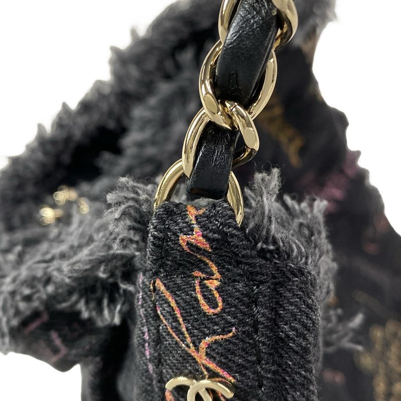 Chanel Shoulder Bag Matelasse As3091 Dark Grey X Multi Drawstring Bag Metal