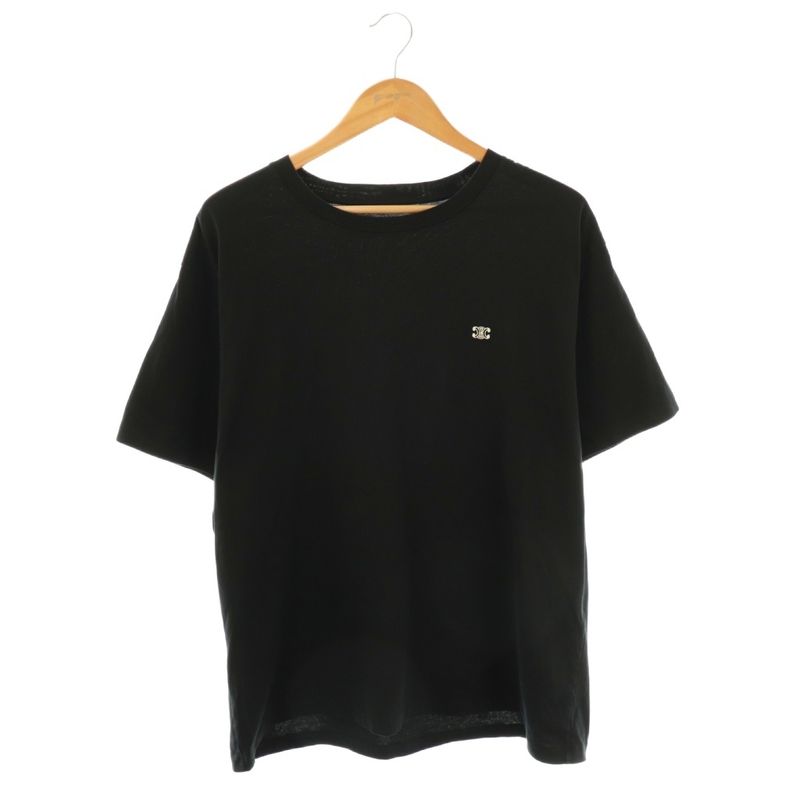 Celine 24SS Triomphe Loose T-shirt Cut And Sewn With Logo Embroidery XL Black
