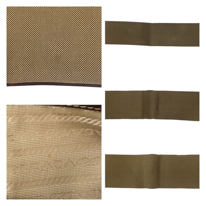 Prada Logo Jacquard Beige Brown Silver Hardware Canvas Shoulder Bag Messenger