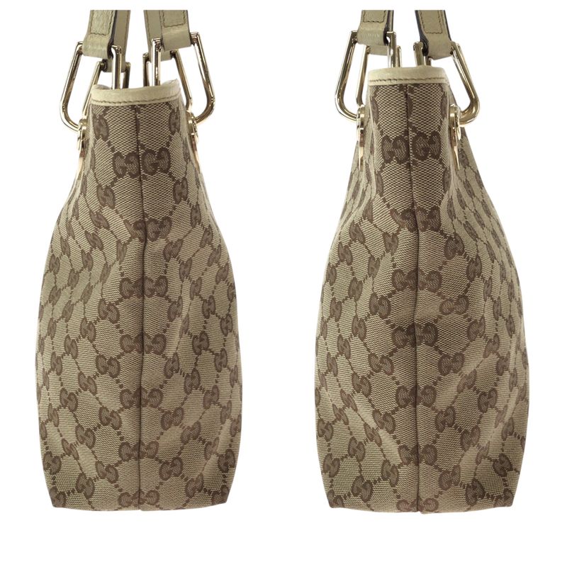 Gucci Brown Ivory Gold Hardware GG Canvas 120840 Tote Bag Shoulder Bag Women