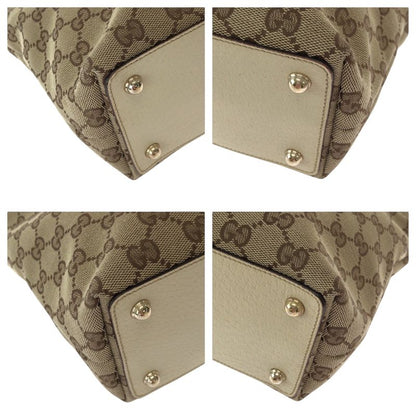 Gucci Brown Ivory Gold Hardware GG Canvas 120840 Tote Bag Shoulder Bag Women