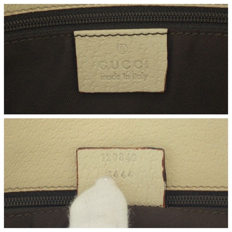 Gucci Brown Ivory Gold Hardware GG Canvas 120840 Tote Bag Shoulder Bag Women