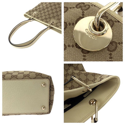 Gucci Brown Ivory Gold Hardware GG Canvas 120840 Tote Bag Shoulder Bag Women