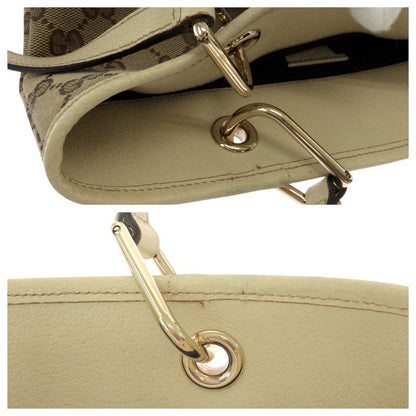 Gucci Brown Ivory Gold Hardware GG Canvas 120840 Tote Bag Shoulder Bag Women