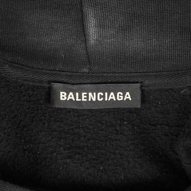 Balenciaga Logo Hoodie Pullover BB Mode Tops Hoodie Cotton Polyester Black Men's