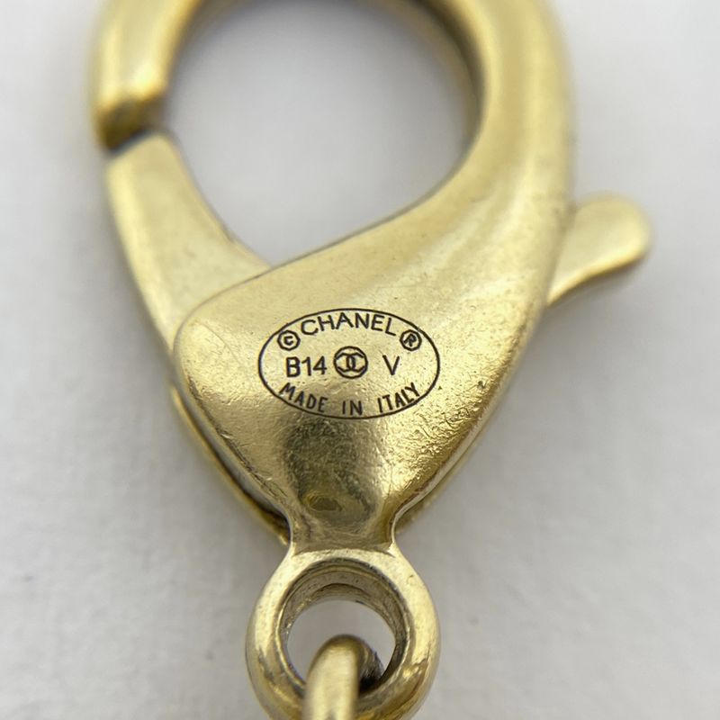 Chanel Coco Mark Faux Pearl Bracelet GP Gold Black Ladies