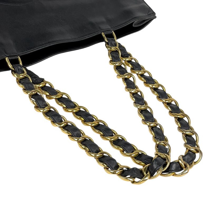 Chanel Coco Mark Chain Tote Bag Shoulder Bag Tote Leather Black Women