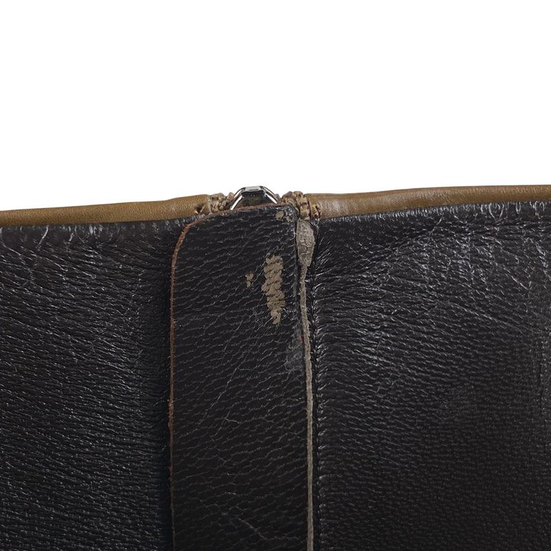 Prada Square Toe Boots High Heel Medium Shoes Boots Leather Brown Women's