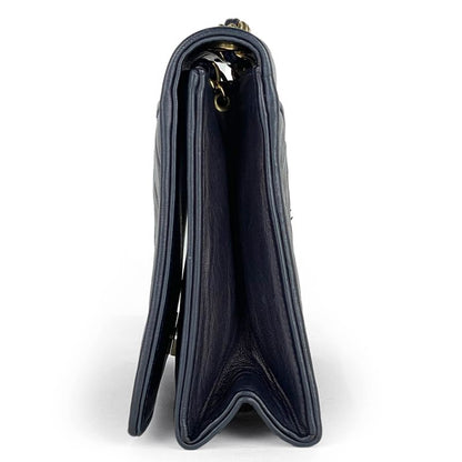 Chanel Coco Mark Chain Shoulder Bag Matelasse Shoulder Bag Leather Navy Women