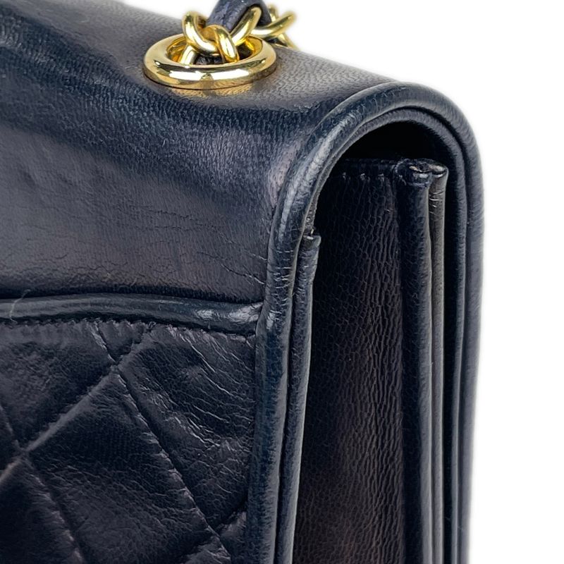 Chanel Coco Mark Chain Shoulder Bag Matelasse Shoulder Bag Leather Navy Women