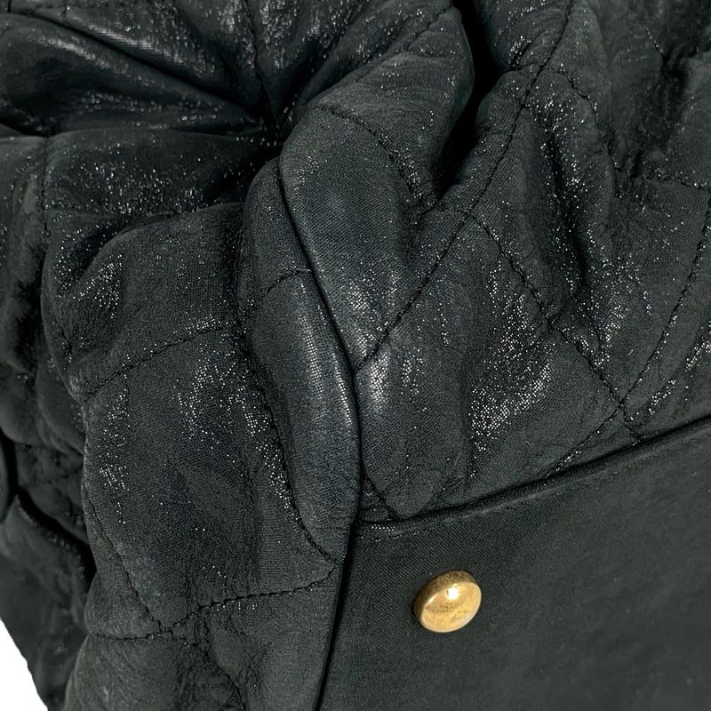 Chanel Coco Mark Chain Shoulder Bag Matelasse Cambon Shoulder Bag Fabric Black