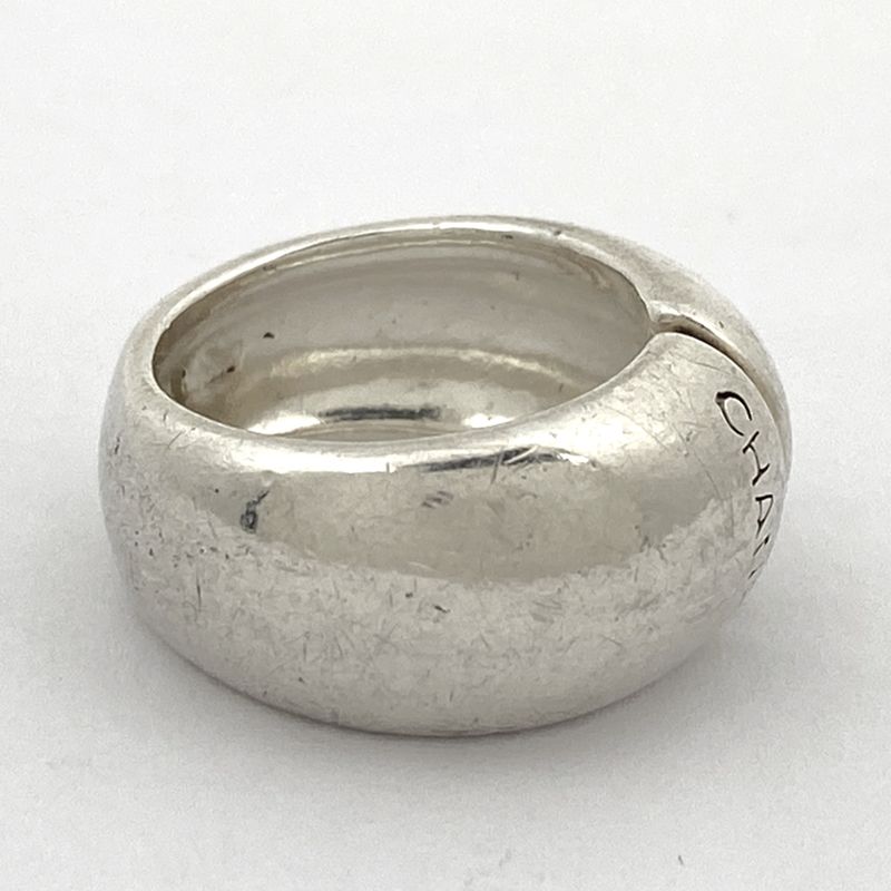 Chanel Logo Ring Size 9 Silver 925 Silver Ladies