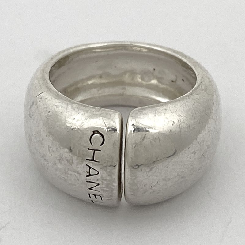 Chanel Logo Ring Size 9 Silver 925 Silver Ladies