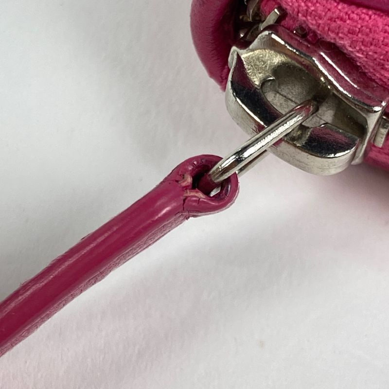 Chanel Coco Mark Round Zipper Coin Case Card Case Matelasse Coin Case Leather