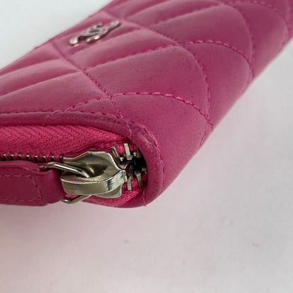 Chanel Coco Mark Round Zipper Coin Case Card Case Matelasse Coin Case Leather