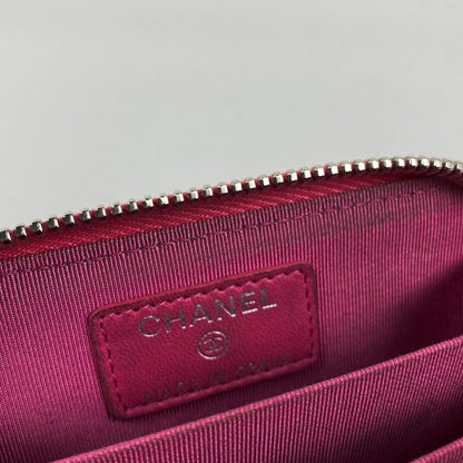 Chanel Coco Mark Round Zipper Coin Case Card Case Matelasse Coin Case Leather