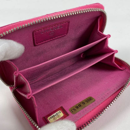 Chanel Coco Mark Round Zipper Coin Case Card Case Matelasse Coin Case Leather