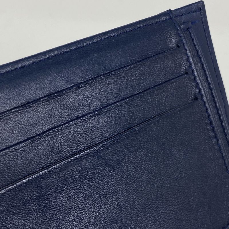 Chanel Boy Chanel Trifold Wallet Mini Wallet Trifold Leather Navy Women