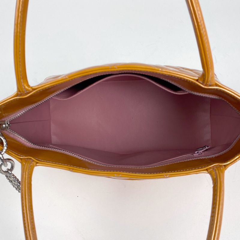 Chanel Reprint Tote Handbag Coco Mark Enamel Tote Leather Orange A01804 Women