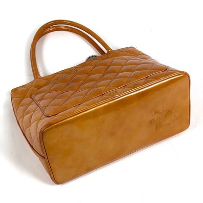 Chanel Reprint Tote Handbag Coco Mark Enamel Tote Leather Orange A01804 Women
