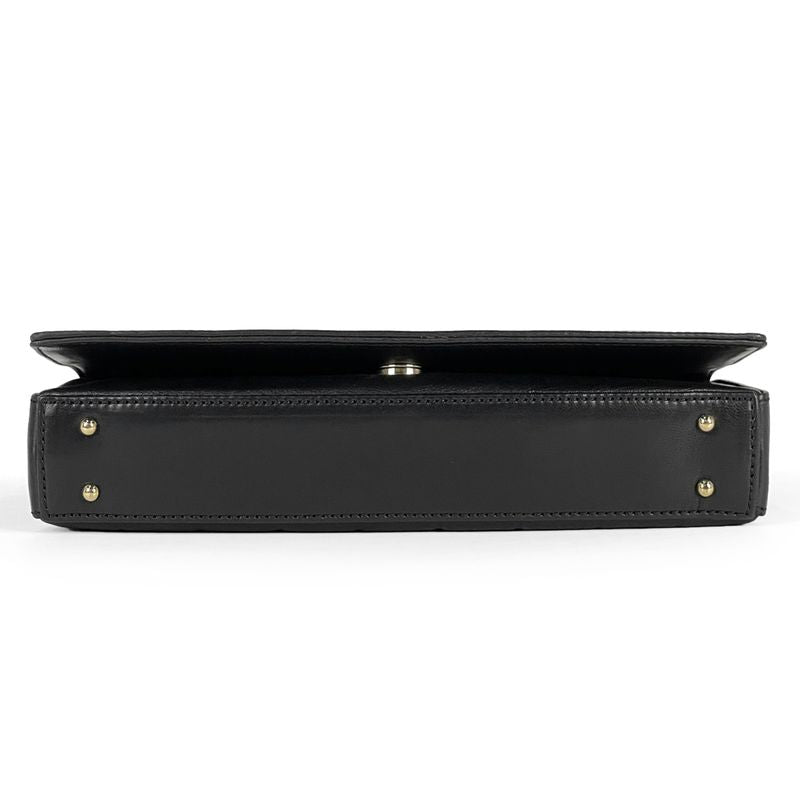 Chanel Choco Bar Shoulder Bag Coco Mark Handbag Shoulder Bag Leather Black Women