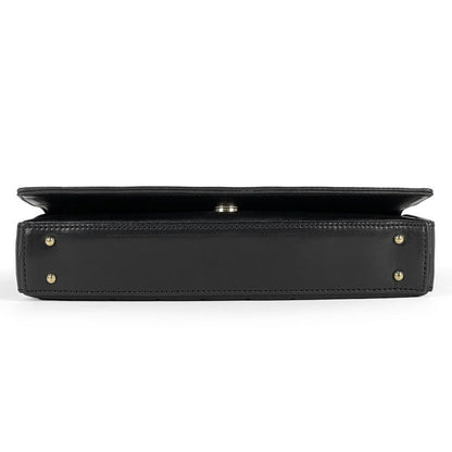 Chanel Choco Bar Shoulder Bag Coco Mark Handbag Shoulder Bag Leather Black Women