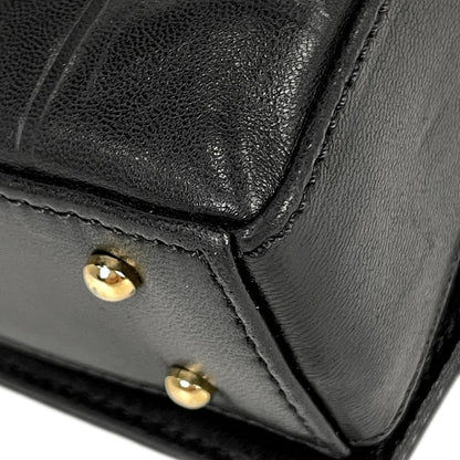 Chanel Choco Bar Shoulder Bag Coco Mark Handbag Shoulder Bag Leather Black Women