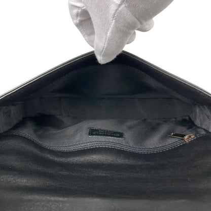 Chanel Choco Bar Shoulder Bag Coco Mark Handbag Shoulder Bag Leather Black Women