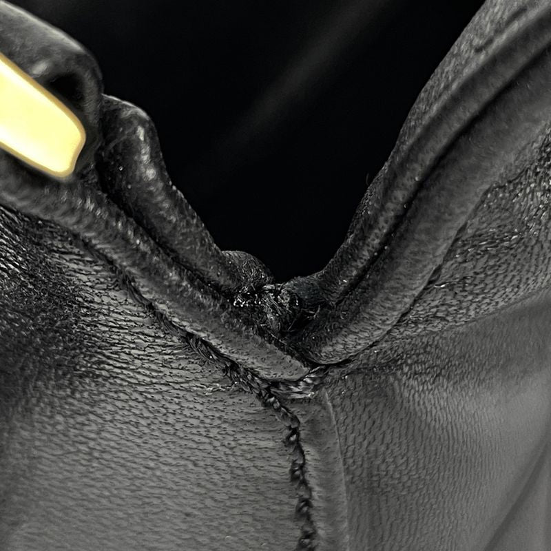 Chanel Choco Bar Shoulder Bag Coco Mark Handbag Shoulder Bag Leather Black Women