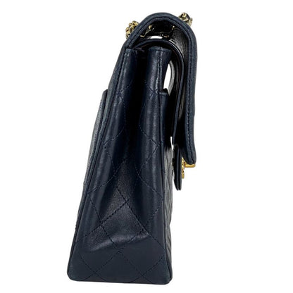 Chanel Matelasse W Flap Chain Shoulder Bag Coco Mark Shoulder Bag Leather Navy