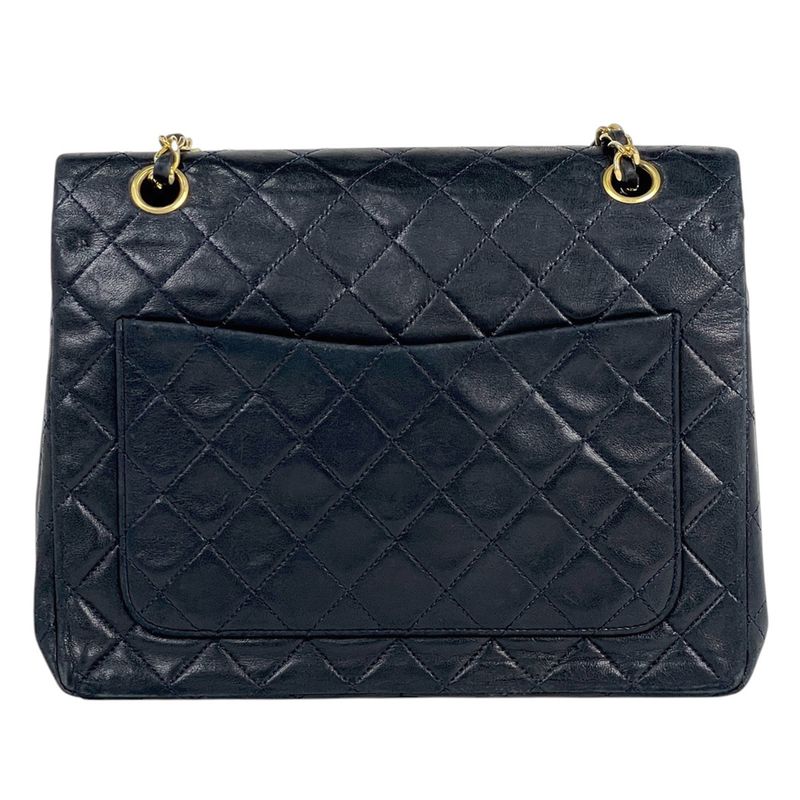 Chanel Matelasse W Flap Chain Shoulder Bag Coco Mark Shoulder Bag Leather Navy