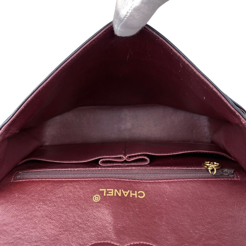 Chanel Matelasse W Flap Chain Shoulder Bag Coco Mark Shoulder Bag Leather Navy