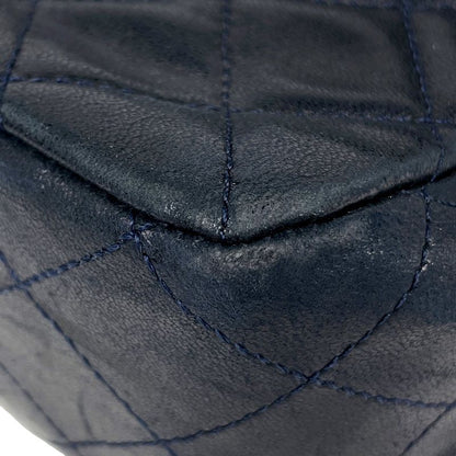 Chanel Matelasse W Flap Chain Shoulder Bag Coco Mark Shoulder Bag Leather Navy