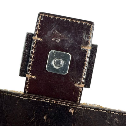 Fendi Zucca Logo Mamma Baguette Handbag One Shoulder Beaded Shoulder Bag