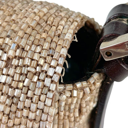 Fendi Zucca Logo Mamma Baguette Handbag One Shoulder Beaded Shoulder Bag