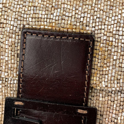 Fendi Zucca Logo Mamma Baguette Handbag One Shoulder Beaded Shoulder Bag