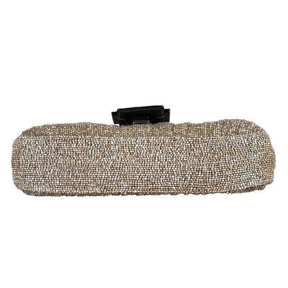 Fendi Zucca Logo Mamma Baguette Handbag One Shoulder Beaded Shoulder Bag