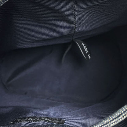 Chanel Logo Handbag Drawstring Shape Handbag Denim Blue Red Women's