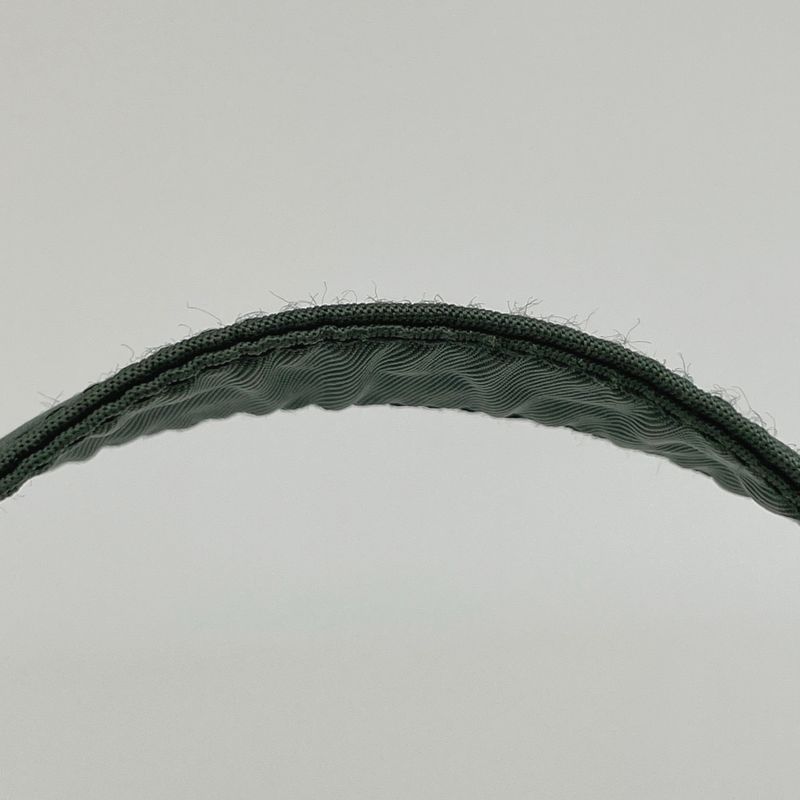 Prada Logo Plate Handbag Nylon Green Women