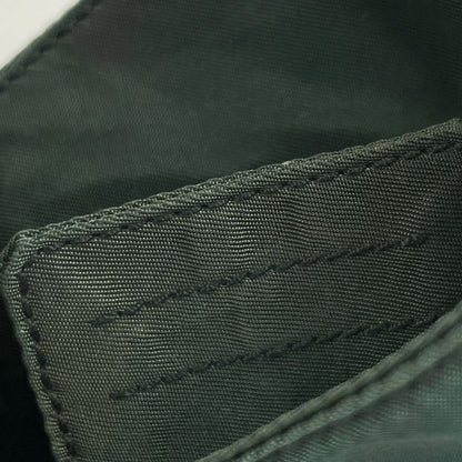 Prada Logo Plate Handbag Nylon Green Women