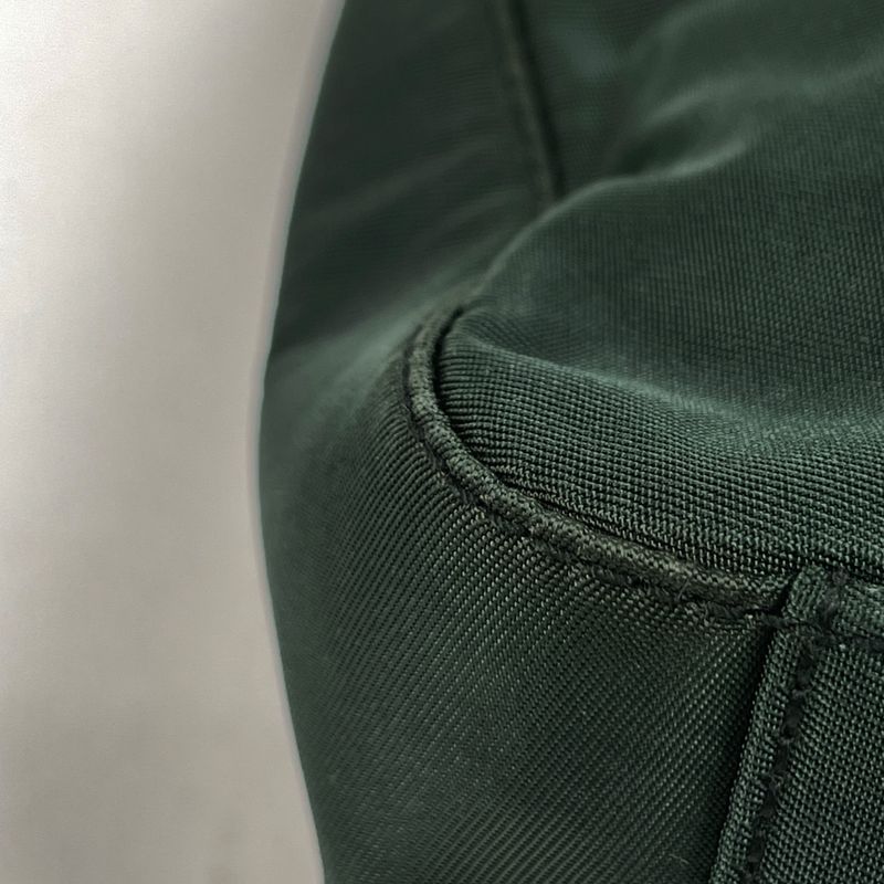 Prada Logo Plate Handbag Nylon Green Women