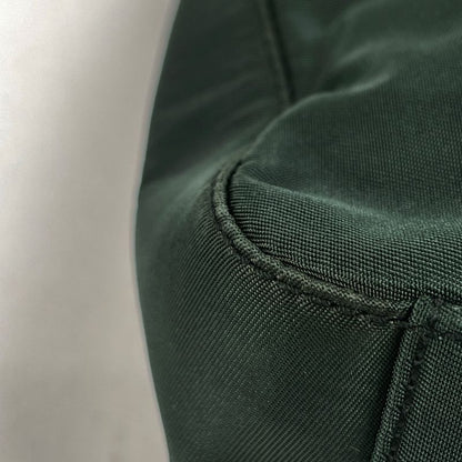 Prada Logo Plate Handbag Nylon Green Women
