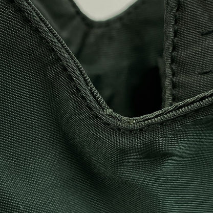 Prada Logo Plate Handbag Nylon Green Women